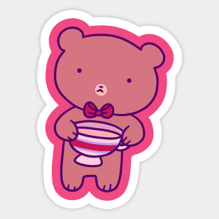 Tea Teddy Bear Sticker